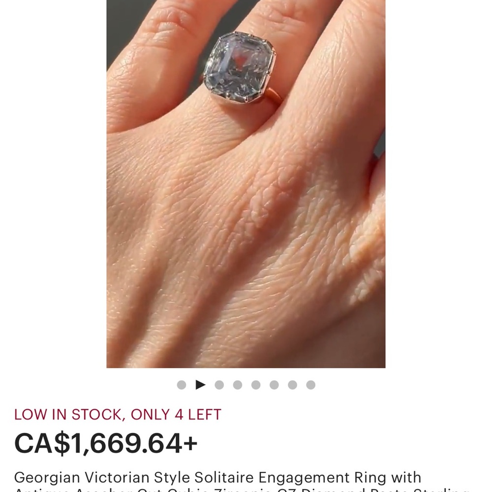 Stunning 5ct 14k gold Shan Adam’s CZ ring